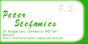 peter stefanics business card